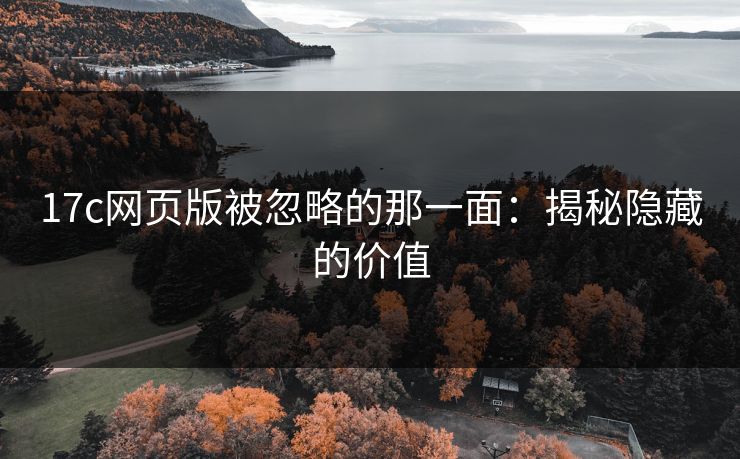 17c网页版被忽略的那一面：揭秘隐藏的价值
