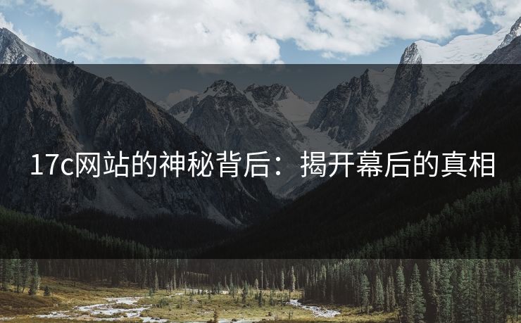 17c网站的神秘背后：揭开幕后的真相